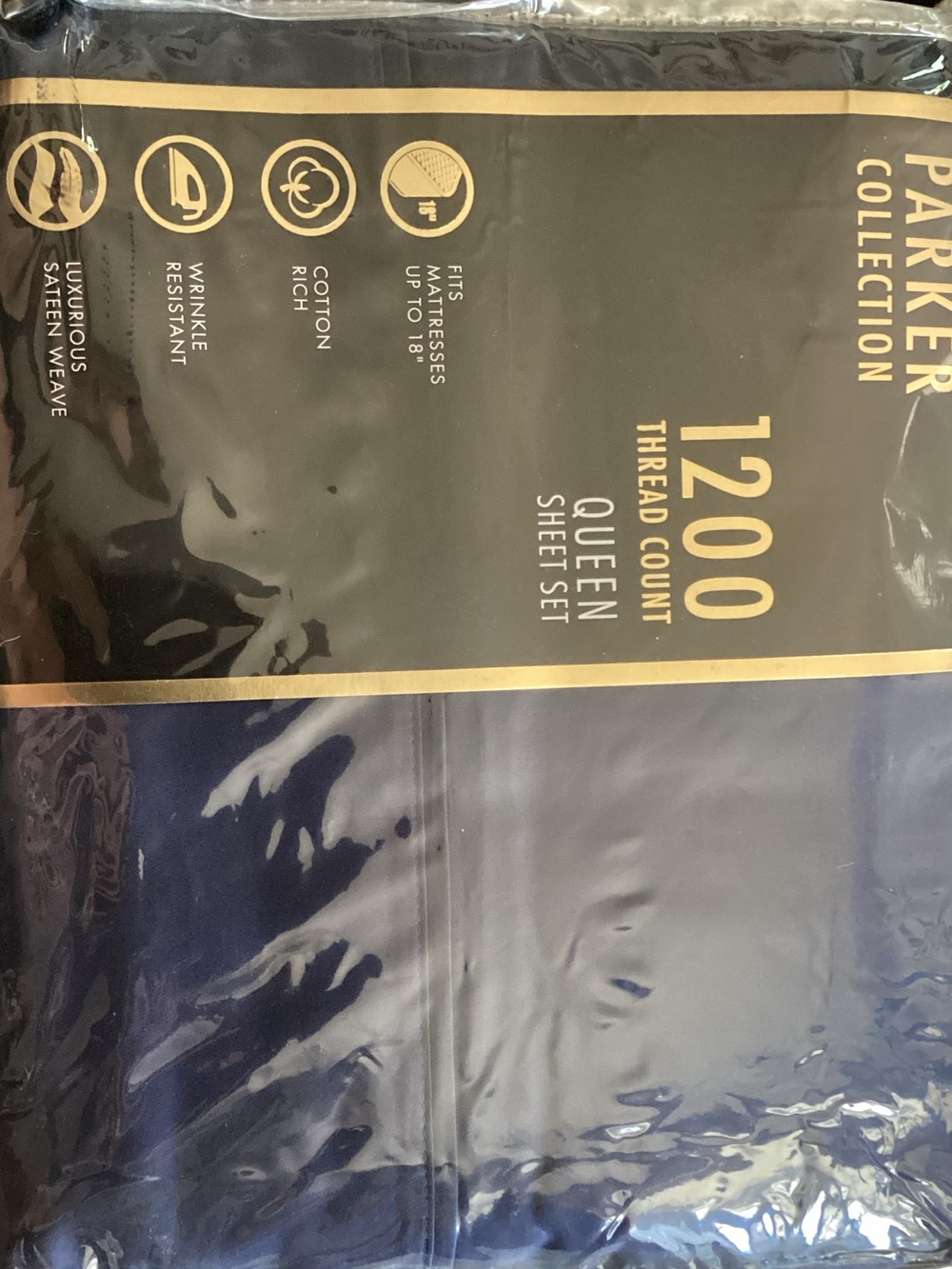 Parker 1200 Thread Count Queen Sheet Set in Black
